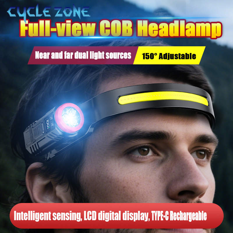 Outdoor Adventure Zone - Dual Light COB Bewegingssensor-koplamp TYPE-C Oplaadbare