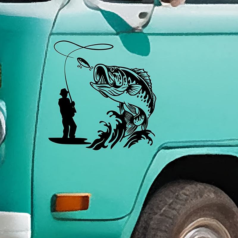Outdoor Adventure Rv - 20x20cm Visserij Camper Van Sticker Verwijderbare