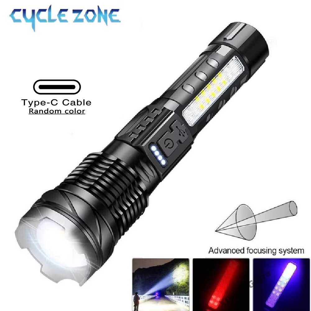 Outdoor Adventure Zone - XHP50 Zaklamp Zoombare zaklamp Krachtige handverlichting