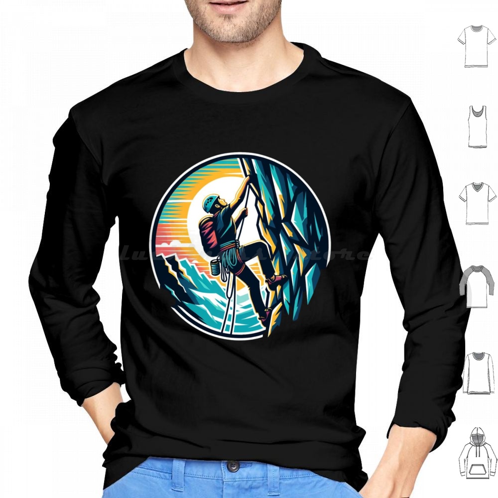 Outdoor Adventure Enthusiast - Rotsklimmen Avontuurontwerp voor buitenliefhebbers Hoodies Lange