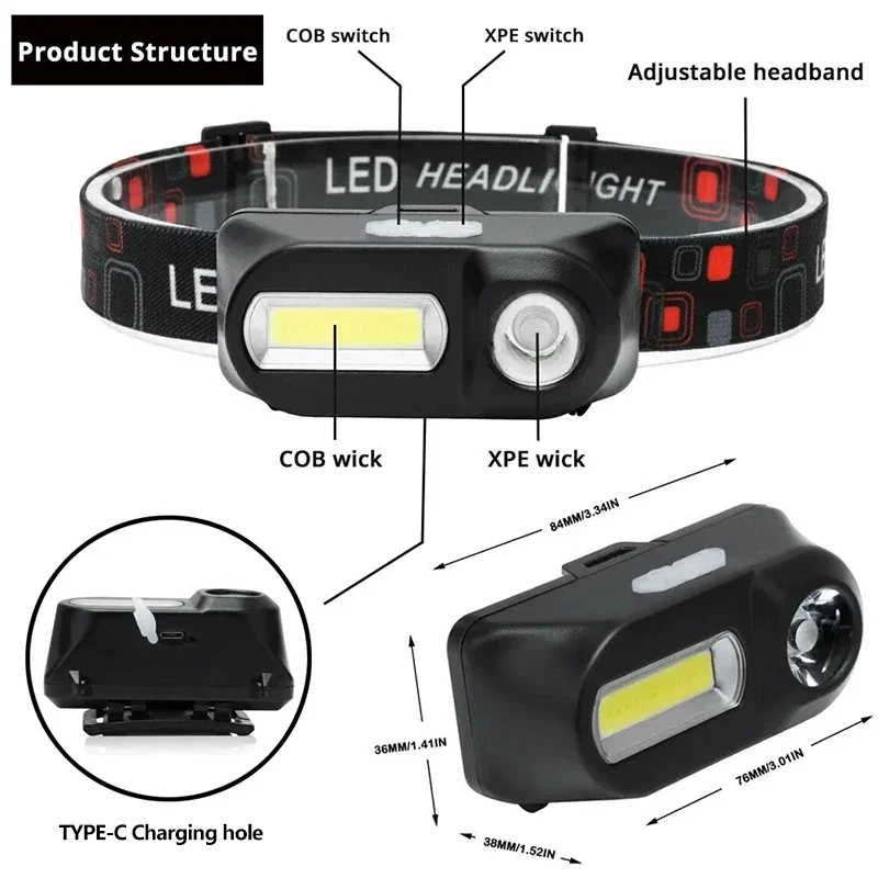 XPE+COB Mini-koplamp Oplaadbar - Outdoor Adventure Zone recensie en prijs